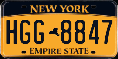 NY license plate HGG8847