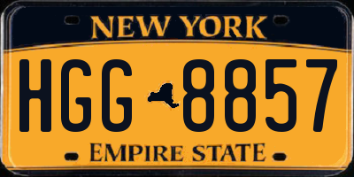 NY license plate HGG8857