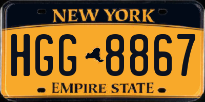 NY license plate HGG8867