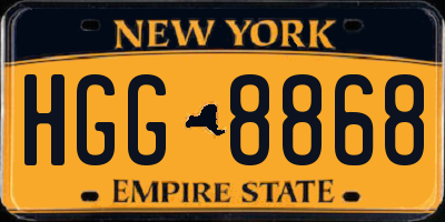 NY license plate HGG8868