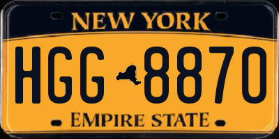 NY license plate HGG8870