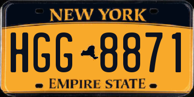 NY license plate HGG8871