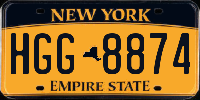 NY license plate HGG8874