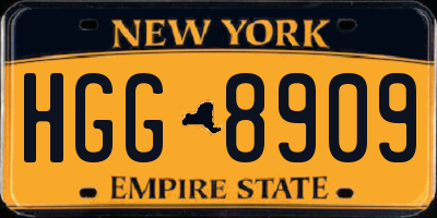 NY license plate HGG8909