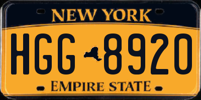 NY license plate HGG8920