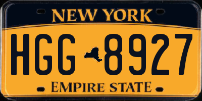 NY license plate HGG8927