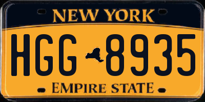 NY license plate HGG8935