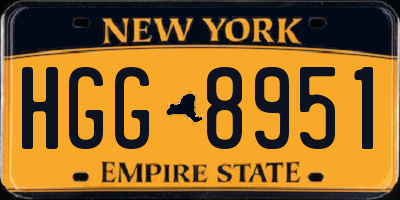 NY license plate HGG8951