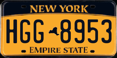 NY license plate HGG8953