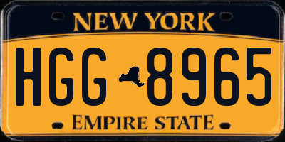 NY license plate HGG8965