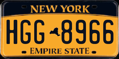 NY license plate HGG8966