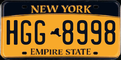 NY license plate HGG8998