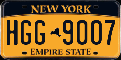 NY license plate HGG9007