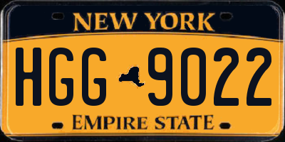 NY license plate HGG9022