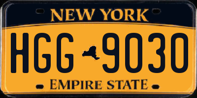 NY license plate HGG9030