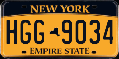 NY license plate HGG9034