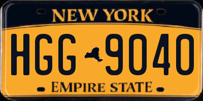 NY license plate HGG9040