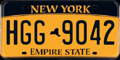 NY license plate HGG9042