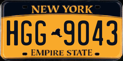NY license plate HGG9043