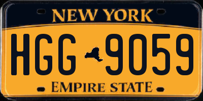 NY license plate HGG9059