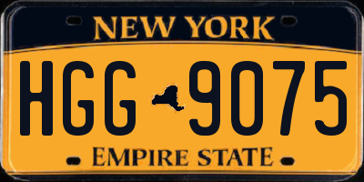 NY license plate HGG9075