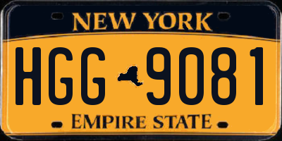 NY license plate HGG9081