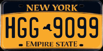 NY license plate HGG9099