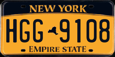 NY license plate HGG9108