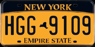 NY license plate HGG9109