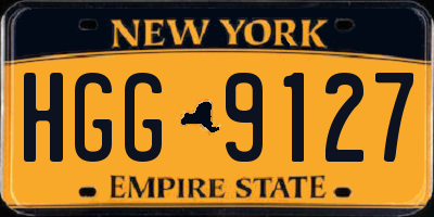 NY license plate HGG9127