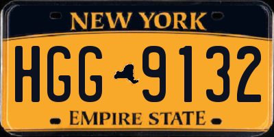 NY license plate HGG9132