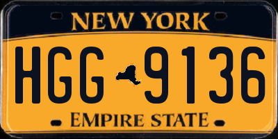 NY license plate HGG9136