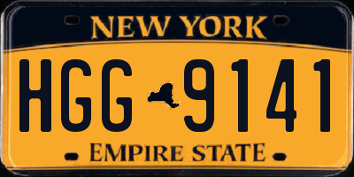 NY license plate HGG9141