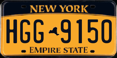 NY license plate HGG9150