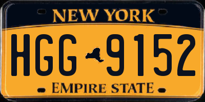 NY license plate HGG9152