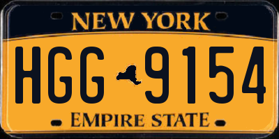NY license plate HGG9154