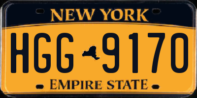 NY license plate HGG9170
