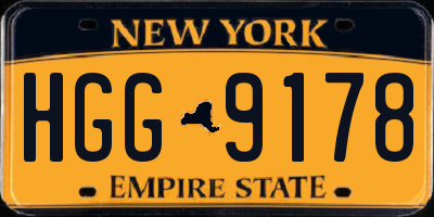 NY license plate HGG9178