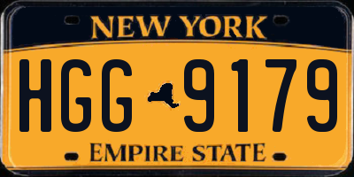 NY license plate HGG9179