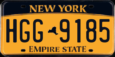 NY license plate HGG9185