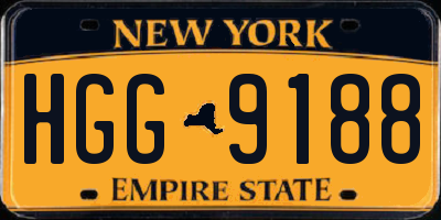 NY license plate HGG9188