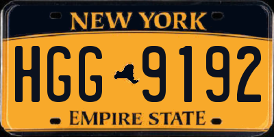 NY license plate HGG9192