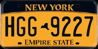 NY license plate HGG9227