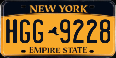 NY license plate HGG9228
