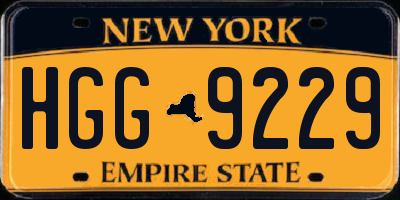 NY license plate HGG9229