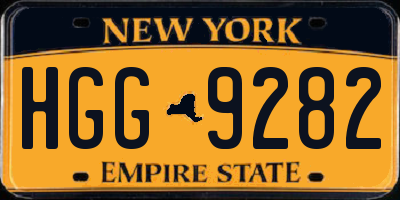 NY license plate HGG9282