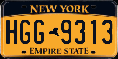 NY license plate HGG9313
