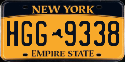 NY license plate HGG9338