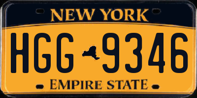 NY license plate HGG9346