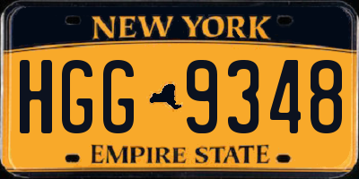 NY license plate HGG9348